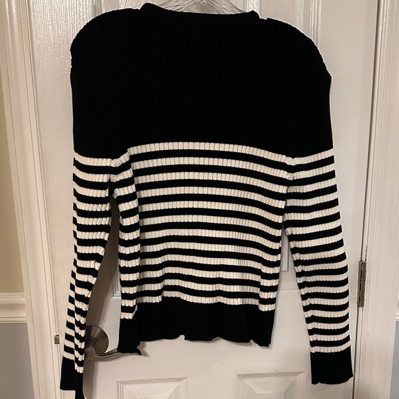 White House Black Market NWT BW Striped Women's Cardigan - Picture 11 of 13